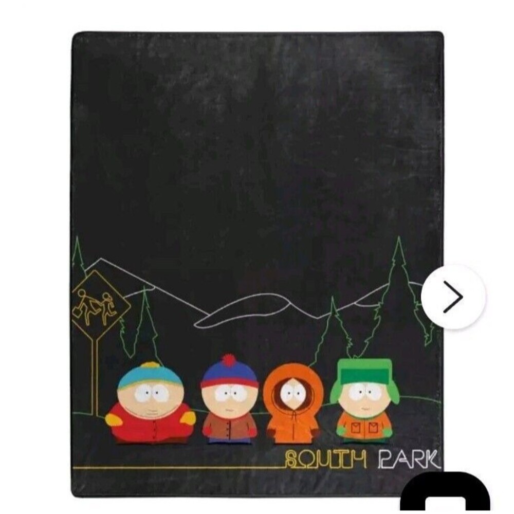 South Park Soft Reversible Plush Fleece Blanket  Cartman Kenny STAN KYLE NEW